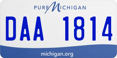 MI license plate DAA1814