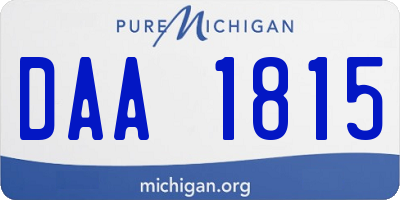 MI license plate DAA1815