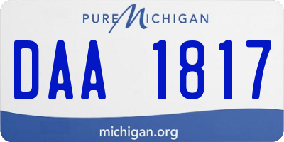 MI license plate DAA1817