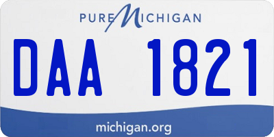 MI license plate DAA1821