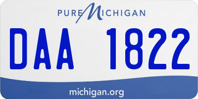 MI license plate DAA1822