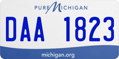 MI license plate DAA1823