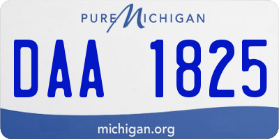 MI license plate DAA1825