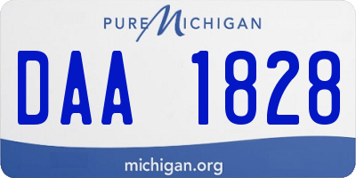 MI license plate DAA1828