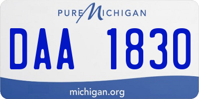 MI license plate DAA1830