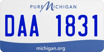 MI license plate DAA1831