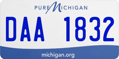 MI license plate DAA1832