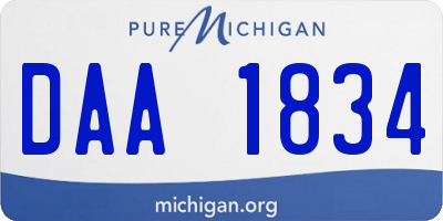 MI license plate DAA1834