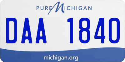 MI license plate DAA1840