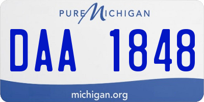 MI license plate DAA1848