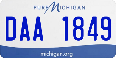 MI license plate DAA1849