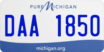 MI license plate DAA1850