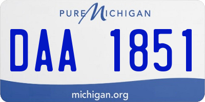 MI license plate DAA1851