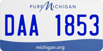 MI license plate DAA1853