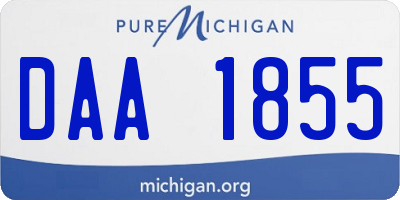 MI license plate DAA1855