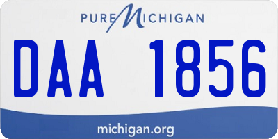 MI license plate DAA1856