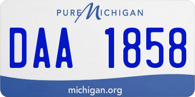 MI license plate DAA1858