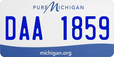 MI license plate DAA1859