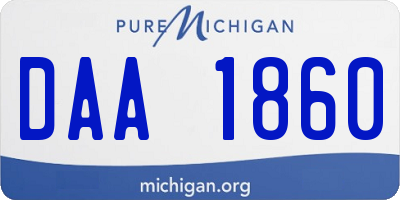 MI license plate DAA1860