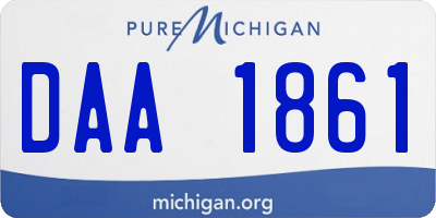 MI license plate DAA1861