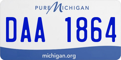 MI license plate DAA1864
