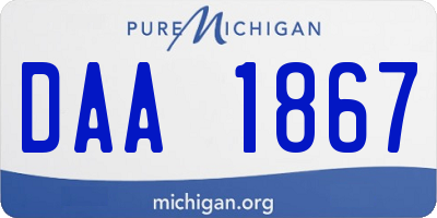 MI license plate DAA1867