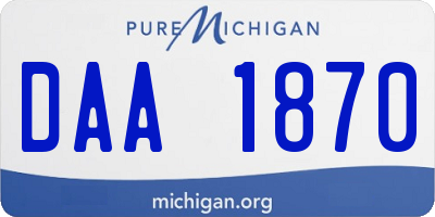 MI license plate DAA1870