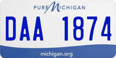 MI license plate DAA1874