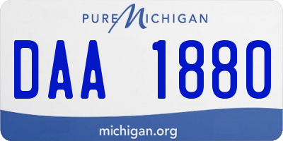 MI license plate DAA1880