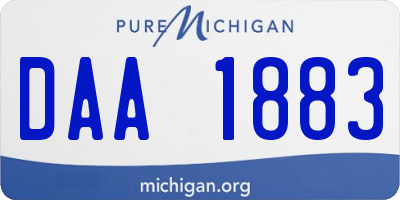 MI license plate DAA1883