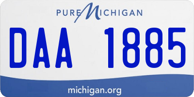 MI license plate DAA1885