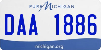 MI license plate DAA1886