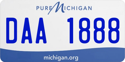 MI license plate DAA1888