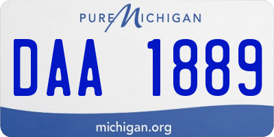 MI license plate DAA1889