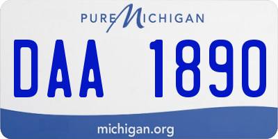 MI license plate DAA1890