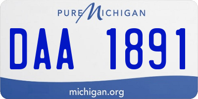 MI license plate DAA1891