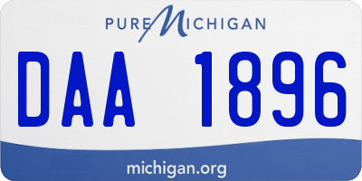 MI license plate DAA1896