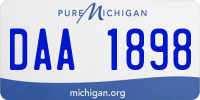 MI license plate DAA1898