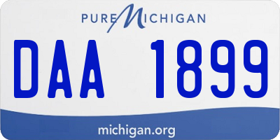 MI license plate DAA1899
