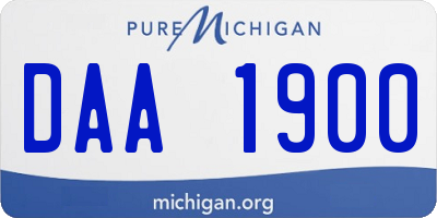 MI license plate DAA1900