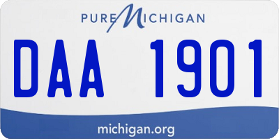 MI license plate DAA1901