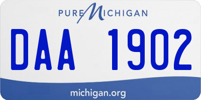 MI license plate DAA1902