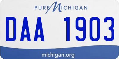 MI license plate DAA1903