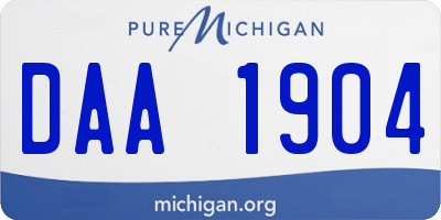 MI license plate DAA1904