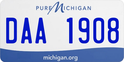 MI license plate DAA1908