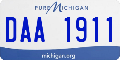 MI license plate DAA1911