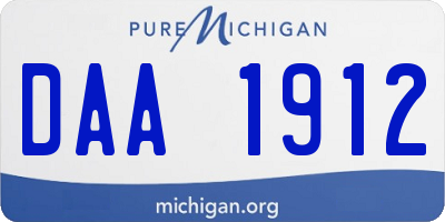 MI license plate DAA1912