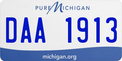 MI license plate DAA1913