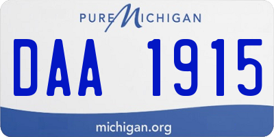 MI license plate DAA1915