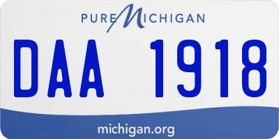 MI license plate DAA1918